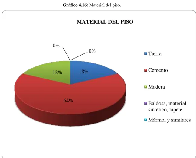 Gráfico 4.16: Material del piso. 