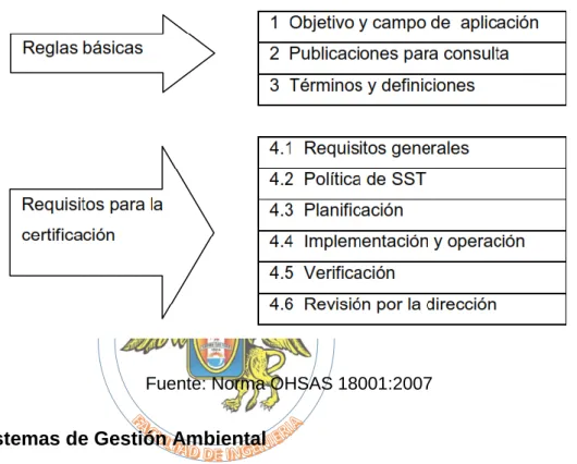 Gráfico Nº 2.1. Estructura de las norma OHSAS 18001:2007