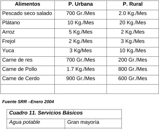 Cuadro 10. Patrones  de Consumo 