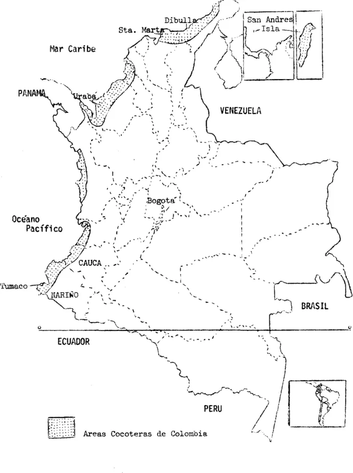 Fig.  2.  Areas  cocoteras  de  Colombia. 