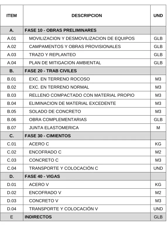 Figura 01 – Cuadro de Plan de Fases. 