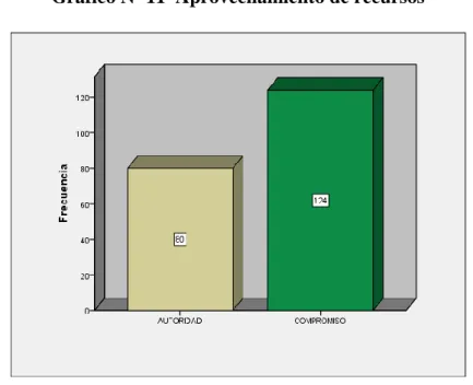 Gráfico N º11  Aprovechamiento de recursos 
