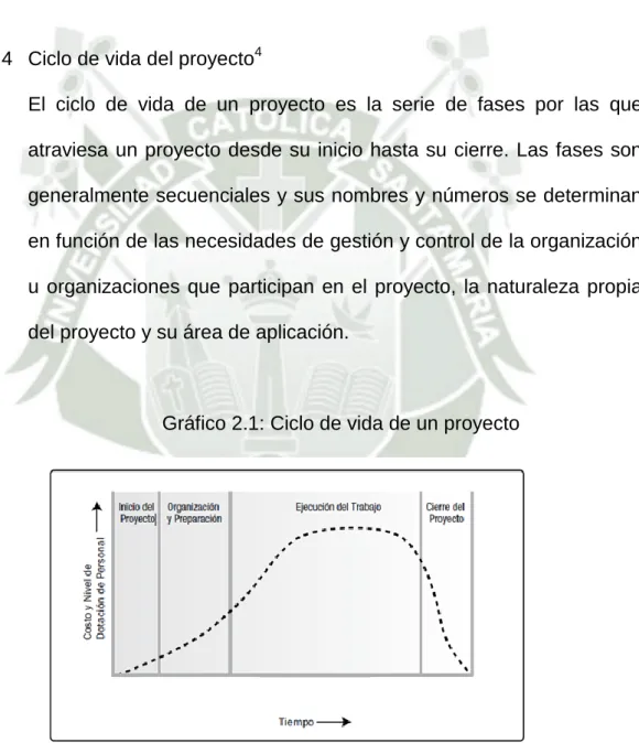 Gráfico 2.1: Ciclo de vida de un proyecto 