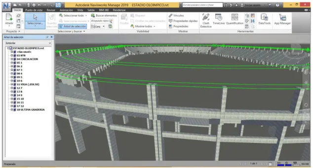 Fig. 2 modelado de la estructura del estadio  Fuente: Propia 