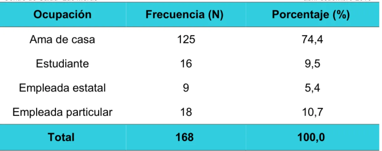 Figura N° 05. Ocupación. 