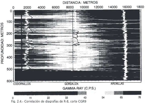 Fig. 2.4.- Correlación de diagrafías de R-8, corte CGR9