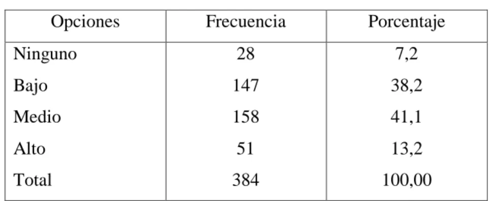 Tabla 15 Nivel de Ingresos 