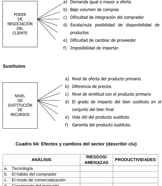 Cuadro 04: Efectos y cambios del sector (describir c/u) 