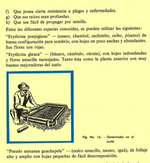 Fig. No. 16. - Germinador en el	 -
