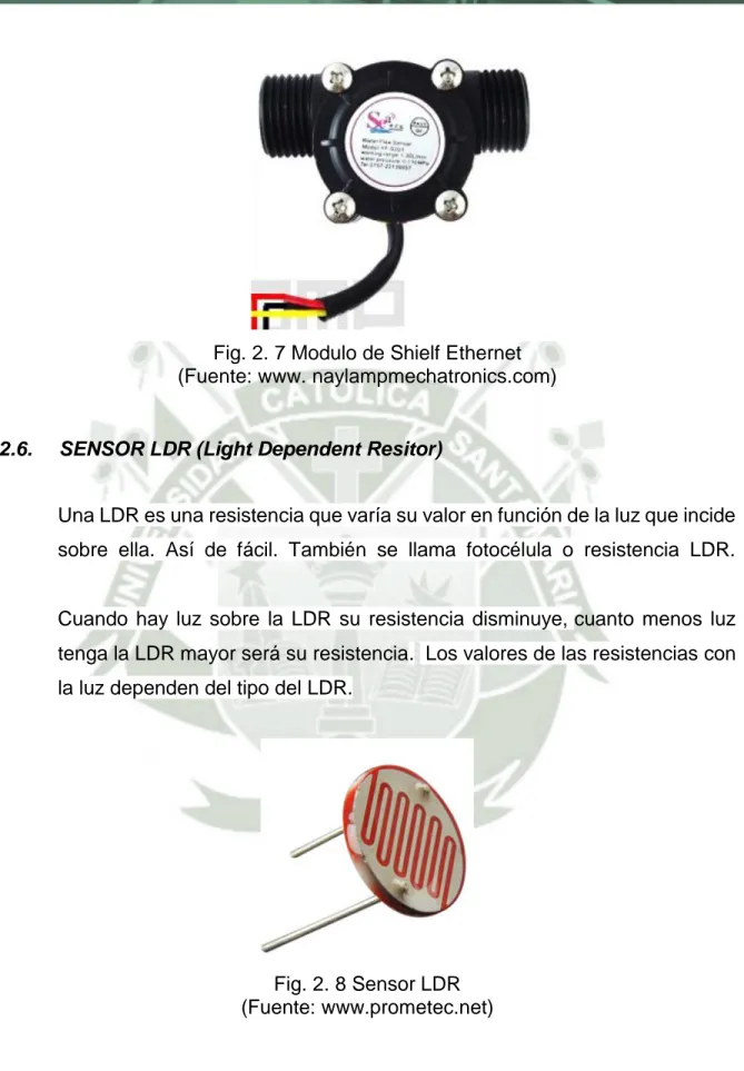 Fig. 2. 8 Sensor LDR  (Fuente: www.prometec.net) 