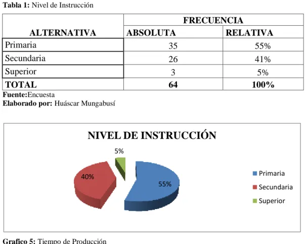 Tabla 1: Nivel de Instrucción 