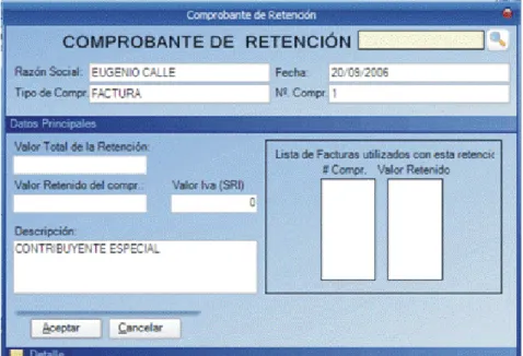 Ilustración 10: Comprobante de Retención 