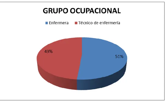 Figura  01.  Grupo  ocupacional  de la  muestra  en  estudio.  Centro  quirúrgico  del HRDCQ Daniel Alcides Carrión – Huancayo - 2015 