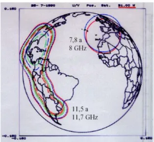Fig. 010 Diagramas de la antena TVA-GOV (antena multidiagrama) del satélite  HISPASAT.