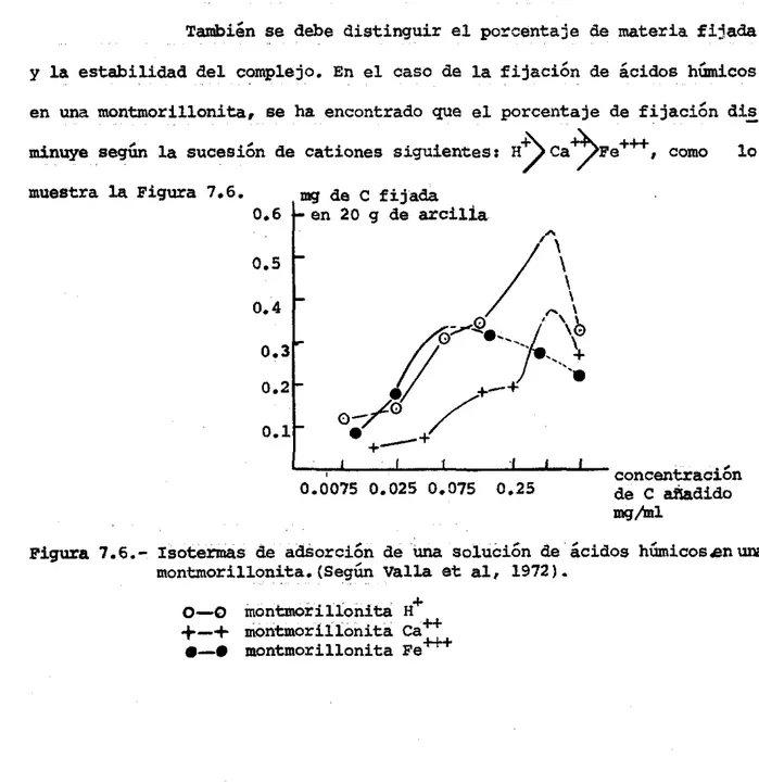 Figura  1.6.- Isotermas  de  adSorción  de  una  solución  de  ácidos  húmicos~nuna 
