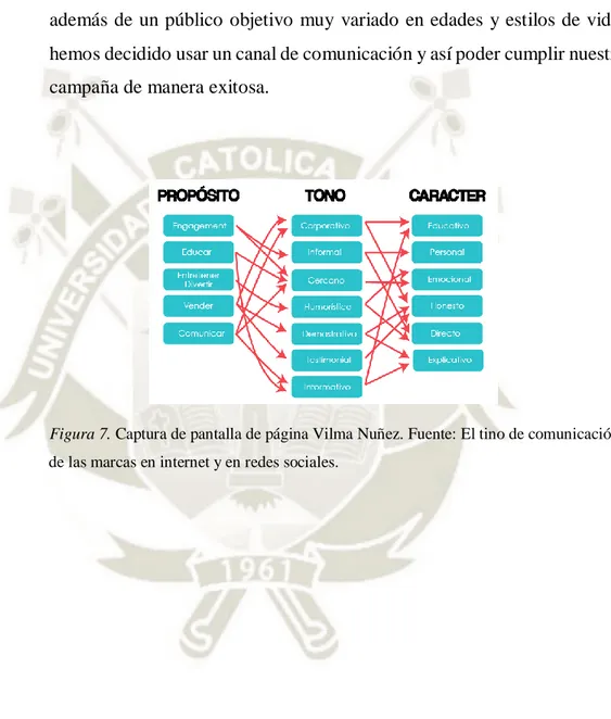 Figura 7. Captura de pantalla de página Vilma Nuñez. Fuente: El tino de comunicación  de las marcas en internet y en redes sociales