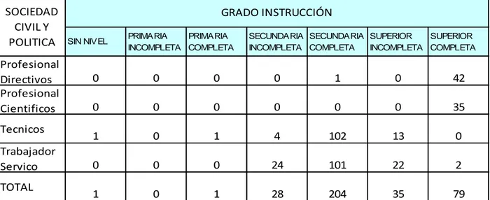 CUADRO  04: Distribución de personas encuestadas según  grado de instrucción  en el Departamento de La Libertad-Perú