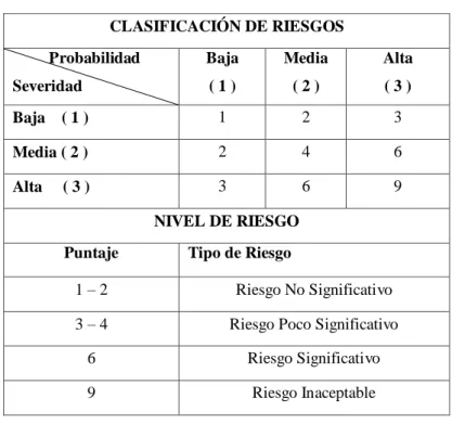 Tabla 08. Interpretación de la evaluación de riesgos 