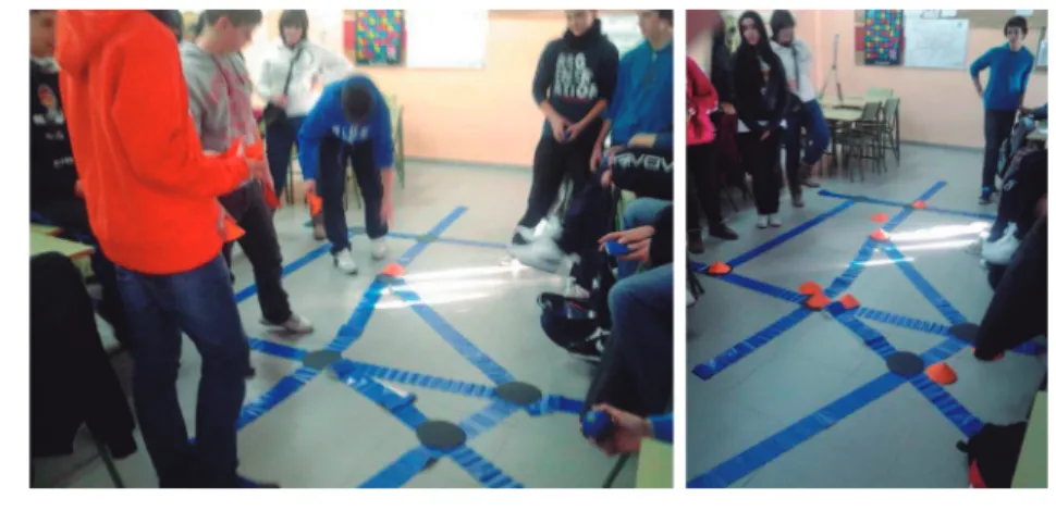 Fig. 5.  Desarrollo de la actividad de construcción de la imagen de la ciudad en  el aula