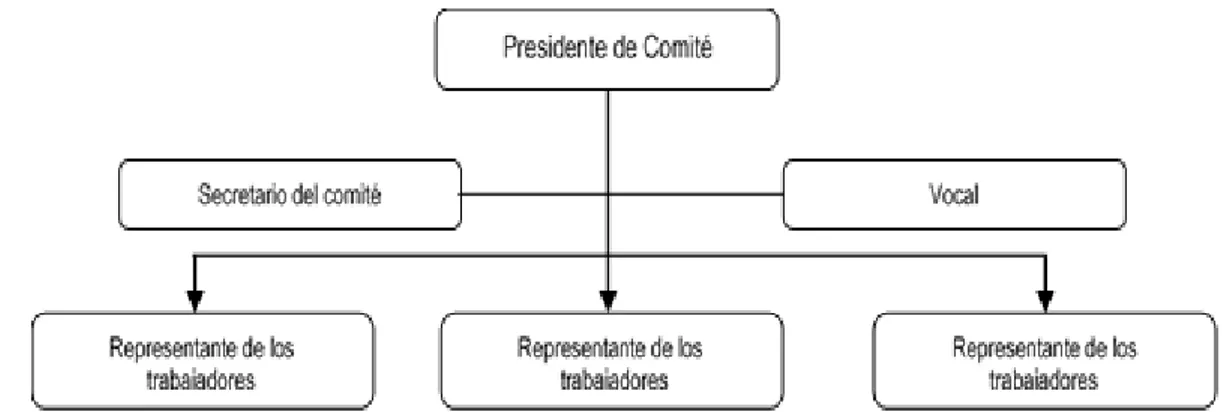 Figura 20. Organigrama del Sub Comité de Seguridad y Salud Ocupacional.   Fuente: (Cortez Díaz, 2005, pág