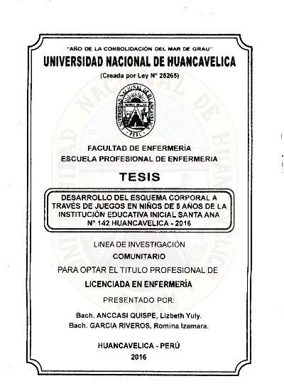 DESARROLLO DEL ESQUEMA CORPORAL A TRAVÉS DE JUEGOS EN NIÑOS DE 5 AÑOS ...