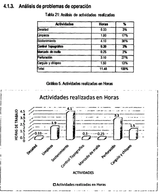 Tabla 21:  Análsis  de actividades  re~izadas 