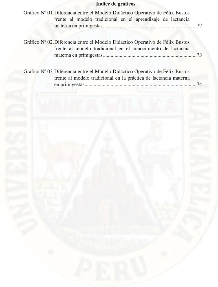 Gráfico Nº 01. Diferencia entre el Modelo Didáctico Operativo de Félix Bustos  frente  al  modelo  tradicional  en  el  aprendizaje  de  lactancia  materna en primigestas .......................................................................