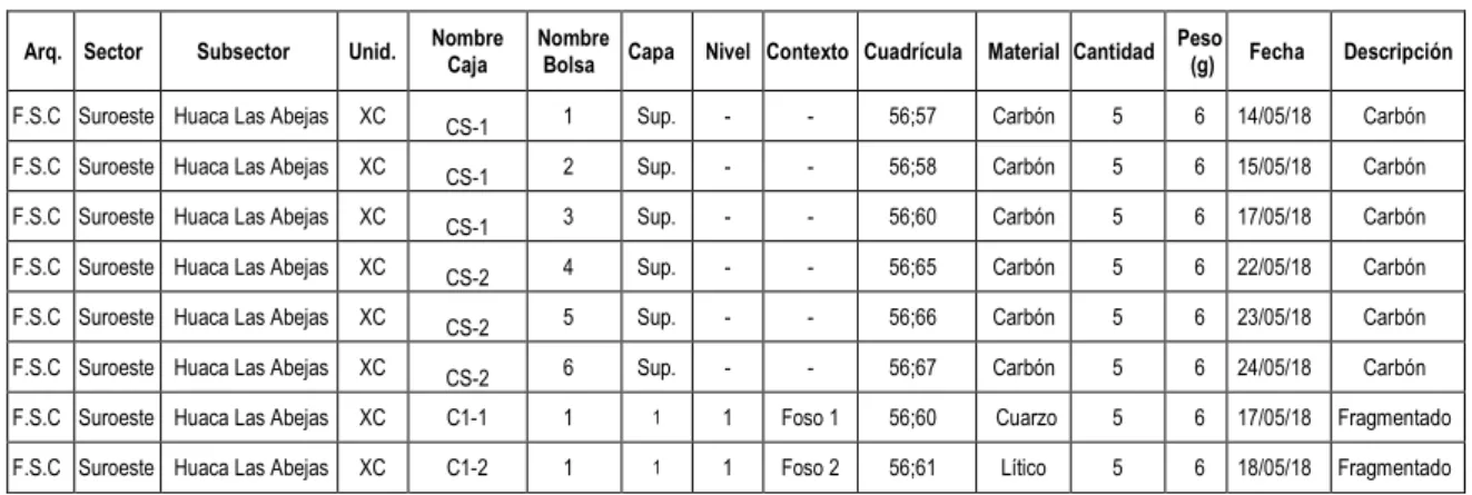 Tabla 3.5 Modelo de reporte Individual 