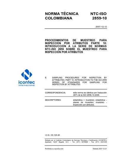 NORMA TÉCNICA NTC ISO COLOMBIANA