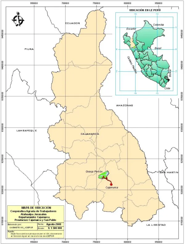 Figura 01: Mapa de ubicación bosque “Granja Porcon” 