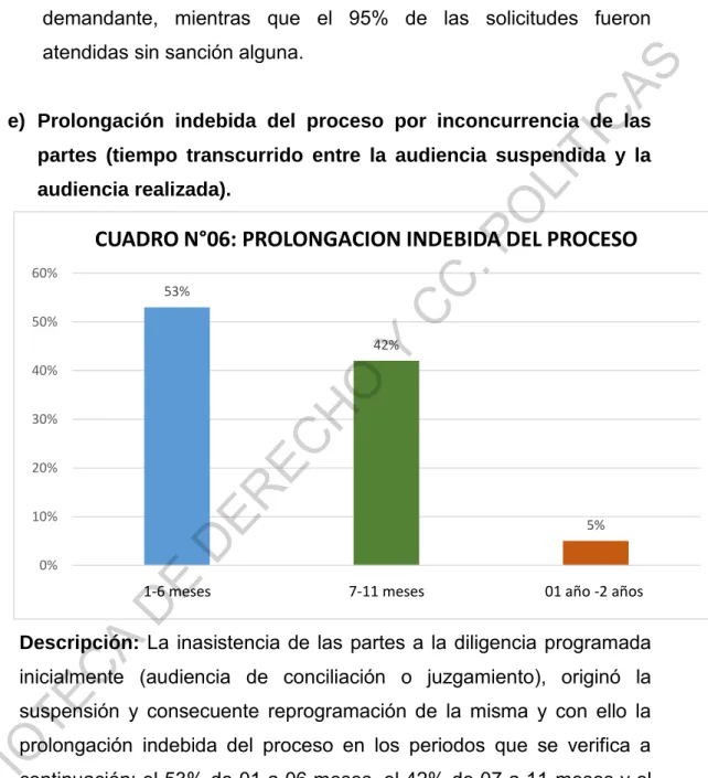 CUADRO N°06: PROLONGACION INDEBIDA DEL PROCESO 