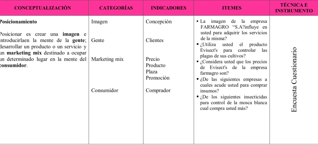 Cuadro 4 Variable Dependiente: Posicionamiento 