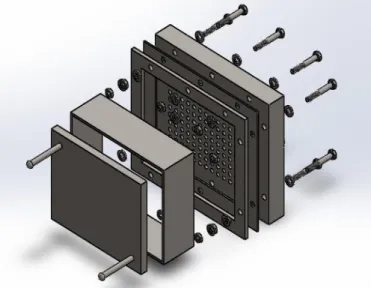 Figura 4-11 Componentes del molde de compactación para probetas a tracción.  Fuente: Autor 