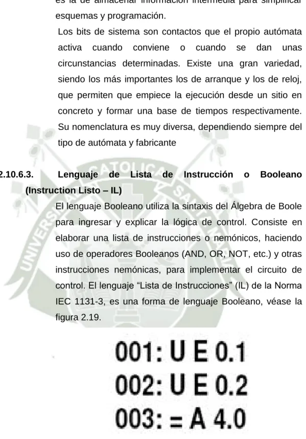 Fig. 2.20 Estructura general de la distribución del programa lista de  instrucciones (IL)