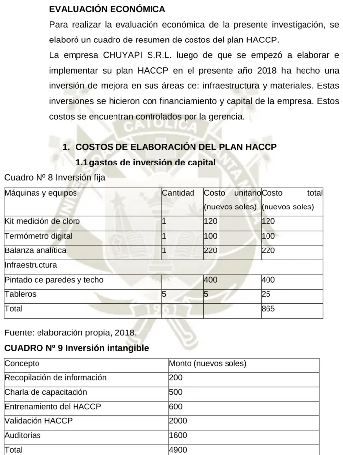 Cuadro Nº 8 Inversión fija  