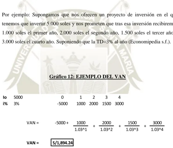 Gráfico 12: EJEMPLO DEL VAN 