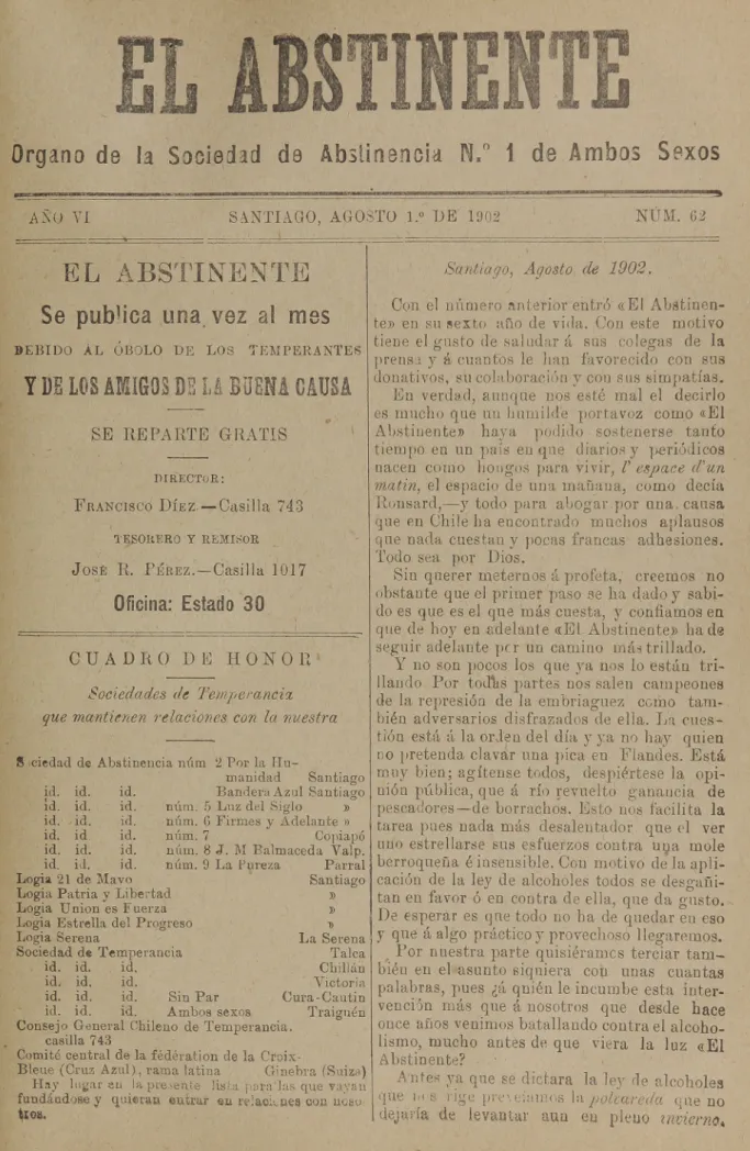 CUADRO DE HONOR
