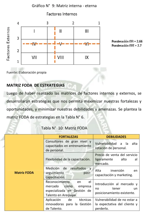 Gráfico N°  9: Matriz interna - eterna 
