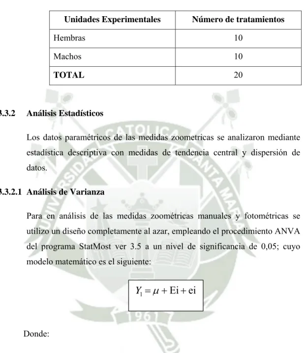 Cuadro Nro. 08:Distribución de tratamientos 