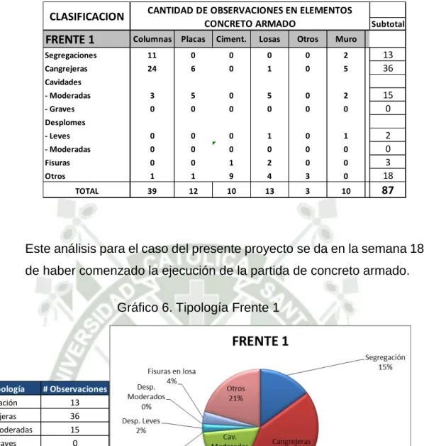 Gráfico 6. Tipología Frente 1 