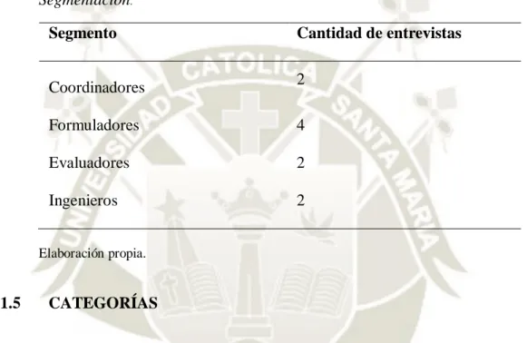 Tabla 2  Segmentación . 