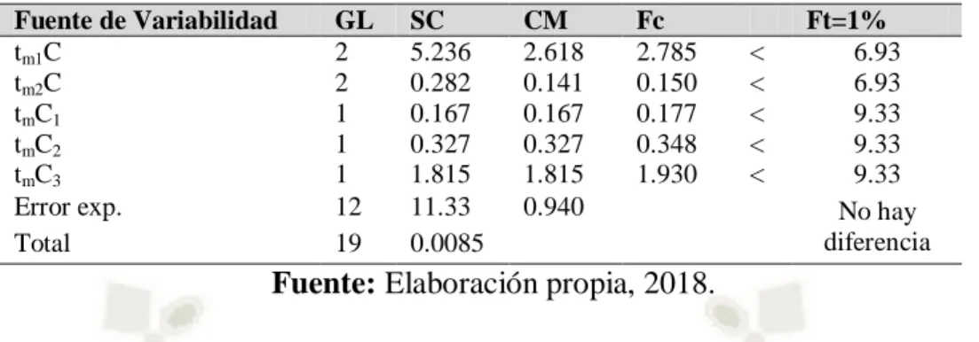 Cuadro N° 17: Índice de absorción de agua del AML. 