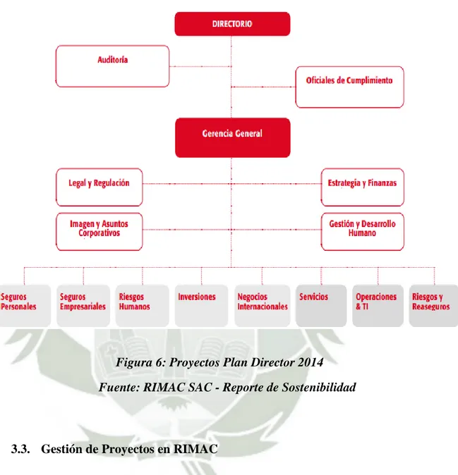 Figura 6: Proyectos Plan Director 2014           Fuente: RIMAC SAC - Reporte de Sostenibilidad 