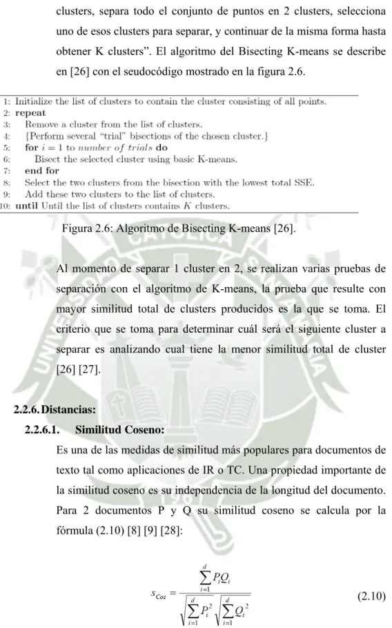 Figura 2.6: Algoritmo de Bisecting K-means [26]. 