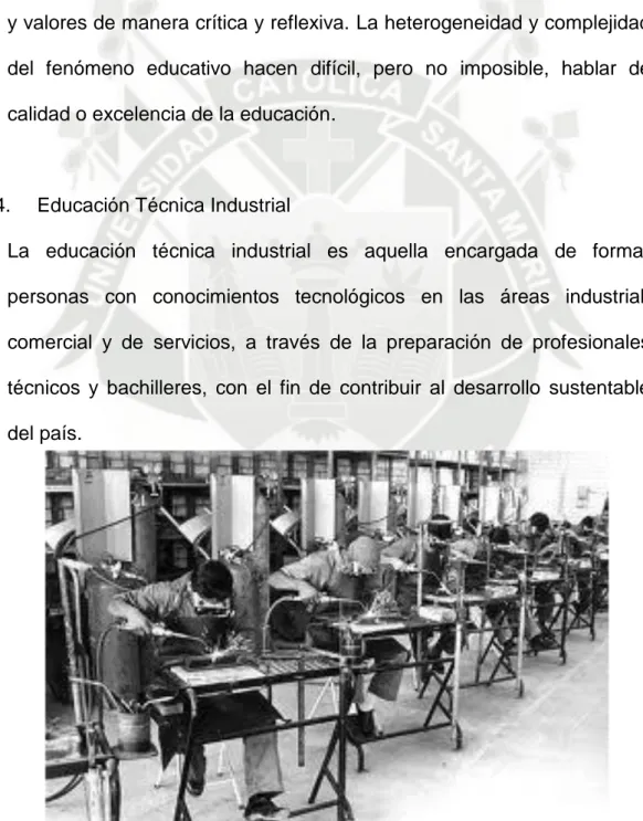 Foto N° 8: Educación Técnica Industrial. 