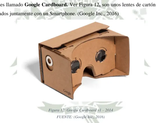 Figura 12: Google Cardboard v1 – 2014  FUENTE: (Google Inc., 2016) 