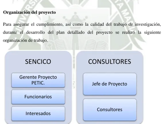 Figura 10: Organizacion del Proyecto. Fuente: Elaboracion propia