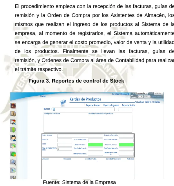 Figura 3. Reportes de control de Stock 