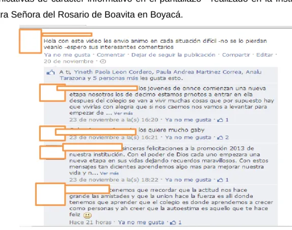 Figura 1. Pantallazo de una publicación en Facebook. 