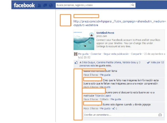 Figura 10. Pantallazo de publicación en Facebook. 